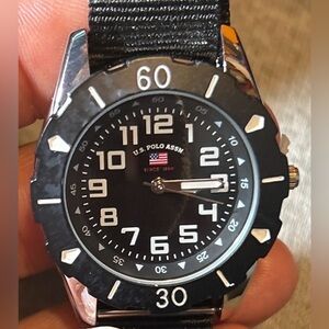 U.S. Polo Assn. Black and Silver Youth Watch